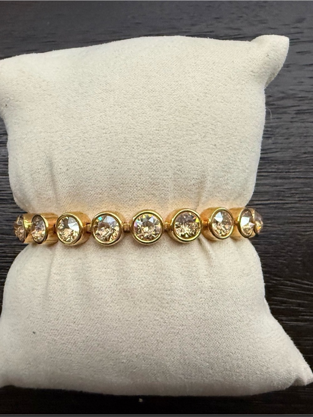Touchstone Crystal Golden Ice Hazel Champagne Crystal Gold Bracelet